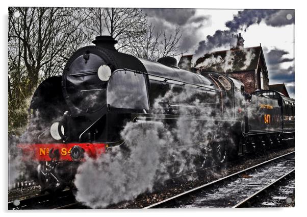 No 847 Class 4-6-0 at the Bluebell Railway Acrylic by Simon Hackett