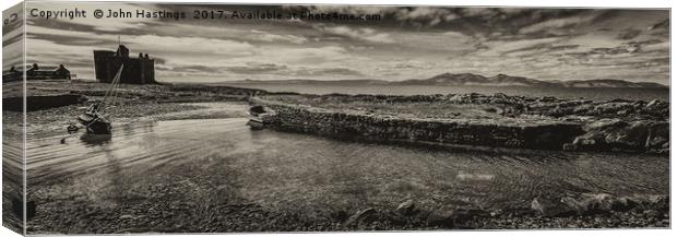 Portencross Panorama Canvas Print by John Hastings