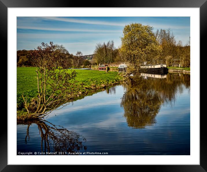 Canal Reflections Framed Mounted Print by Colin Metcalf