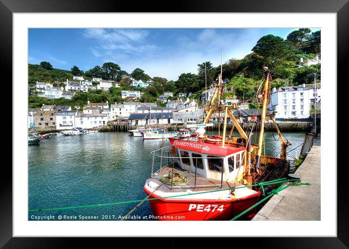 Fishing boats at Polperro Harbour  Framed Mounted Print by Rosie Spooner