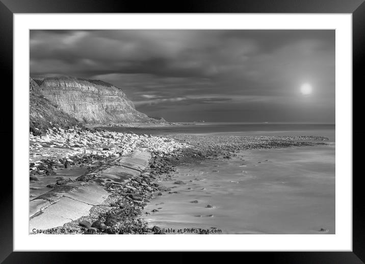Jurassic Coast by Moonlight Framed Mounted Print by Tony Sharp LRPS CPAGB