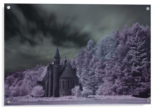 St Palladius Church, Glen of Drumtochty Acrylic by Gabor Pozsgai