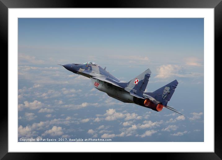 Mig29 - Polish Fulcrum Dedication Framed Mounted Print by Pat Speirs