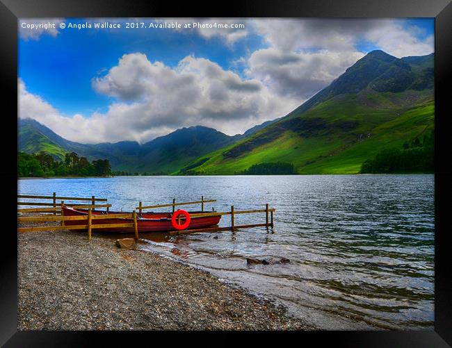 LAKESIDE AT BUTTERMERE         Framed Print by Angela Wallace
