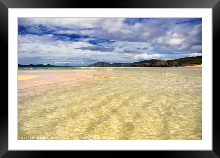 Wading in the Clear Waters, Harris Framed Mounted Print by Kasia Design