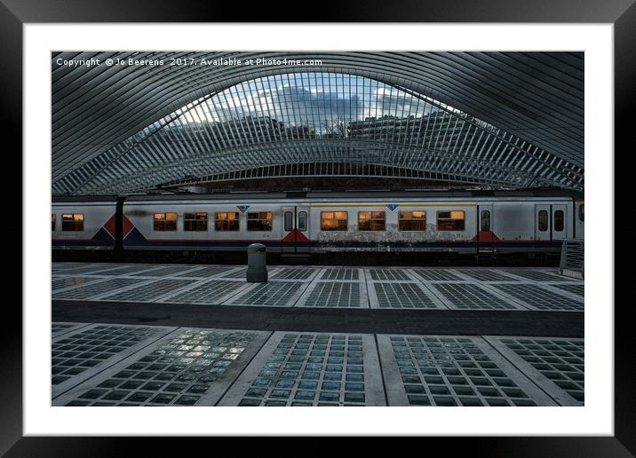 leaving train Framed Mounted Print by Jo Beerens