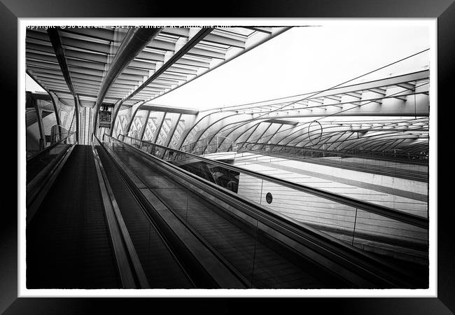 platform escalator Framed Print by Jo Beerens
