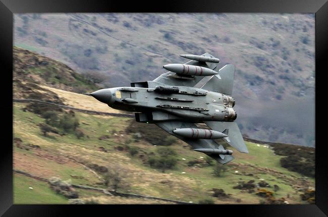 RAF Tornado GR4 blasts through the Mach Loop in Wa Framed Print by Philip Catleugh