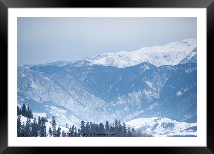 Snow Mountains Framed Mounted Print by Svetlana Sewell
