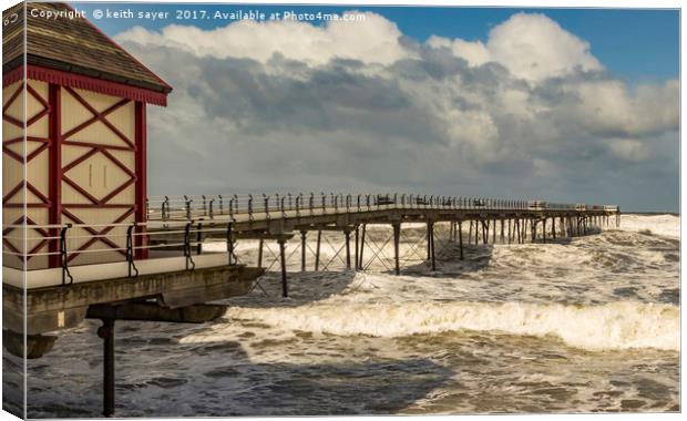 Saltburn Storm Canvas Print by keith sayer