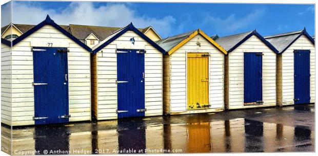 Changing Huts Canvas Print by Anthony Hedger