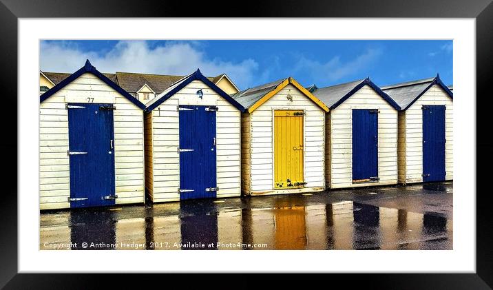 Changing Huts Framed Mounted Print by Anthony Hedger