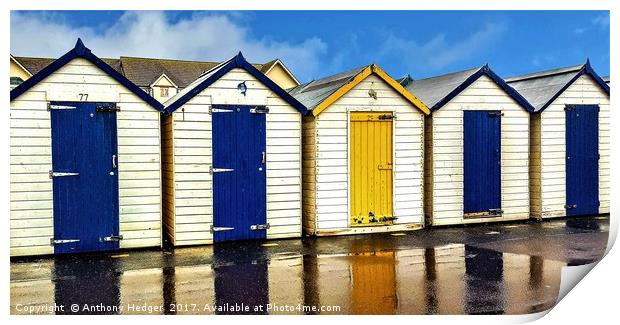 Changing Huts Print by Anthony Hedger