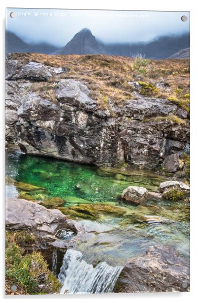 Fairy Pools vivid green water Acrylic by Kevin White