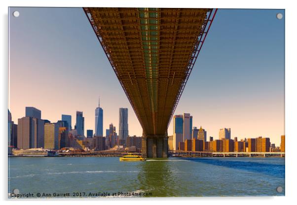Under The Brooklyn Bridge Acrylic by Ann Garrett