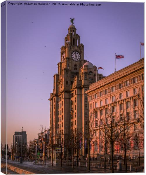 The Liver Building - Purple Skies Canvas Print by James Harrison