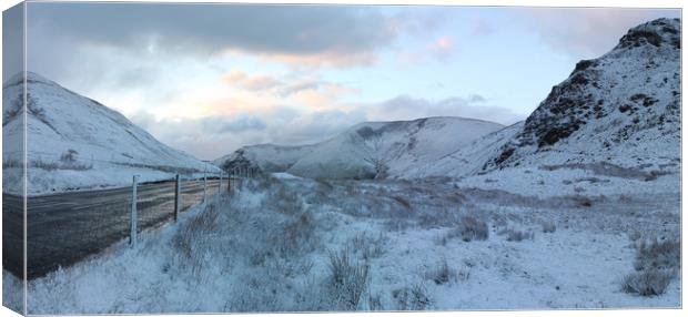 Bwlch pass snow sunrise Canvas Print by Oxon Images