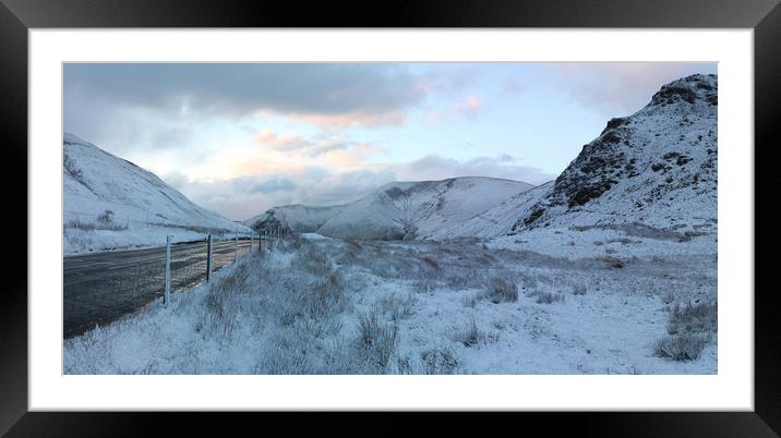 Bwlch pass snow sunrise Framed Mounted Print by Oxon Images