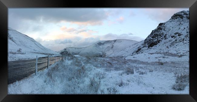 Bwlch pass snow sunrise Framed Print by Oxon Images