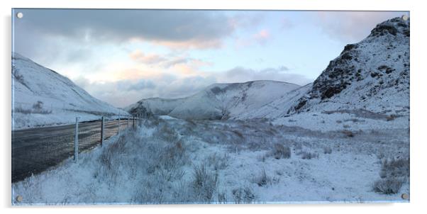 Bwlch pass snow sunrise Acrylic by Oxon Images