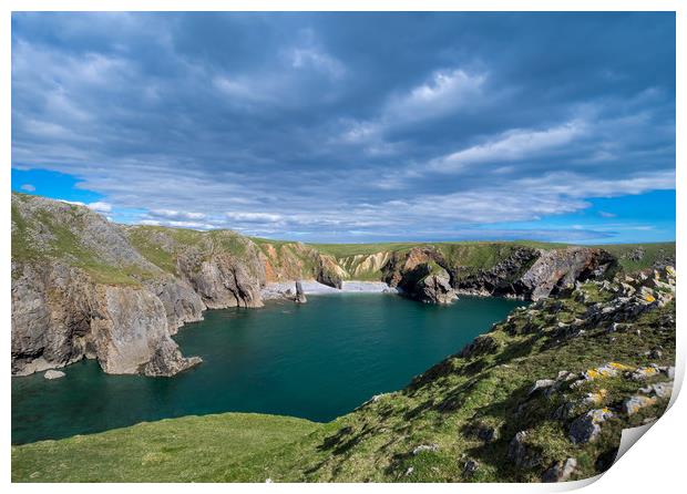 Bullslaughter Bay, Stack Rocks, Pembrokeshire. Print by Colin Allen