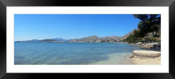 Pinewalk across to Puerto Pollensa Framed Mounted Print by Louise Godwin
