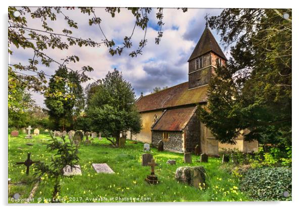 The Churchyard at St Laurence Tidmarsh Acrylic by Ian Lewis