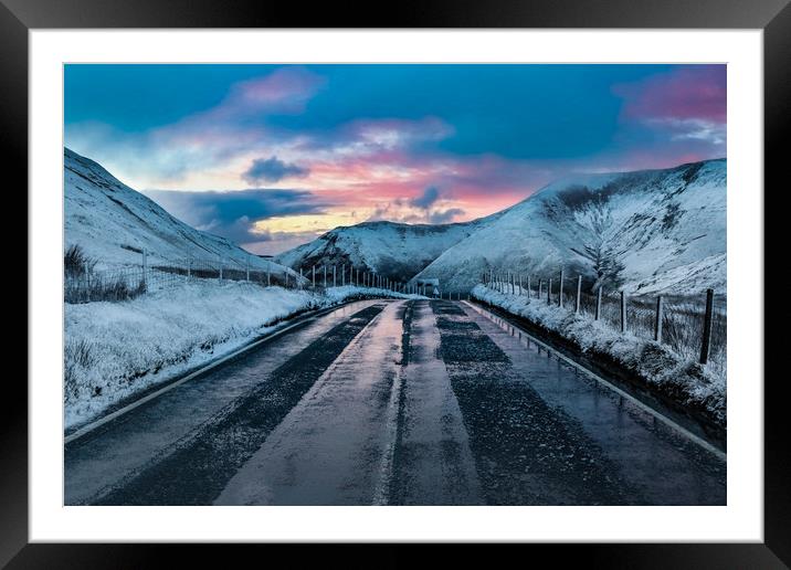 Bwlch Pass Winter Framed Mounted Print by Oxon Images