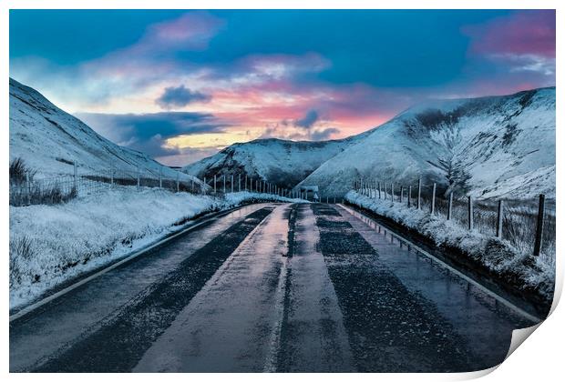 Bwlch Pass Winter Print by Oxon Images