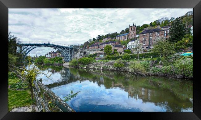  Ironbridge on the River Severn in Shropshire Framed Print by simon alun hark