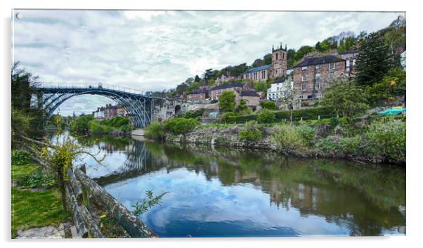  Ironbridge on the River Severn in Shropshire Acrylic by simon alun hark