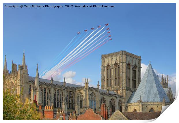 The Red Arrows over York Minster Print by Colin Williams Photography