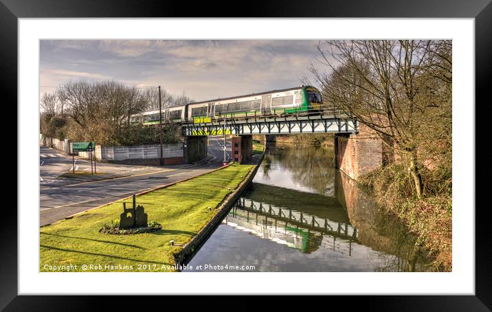Train v Canal  Framed Mounted Print by Rob Hawkins