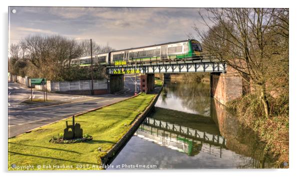 Train v Canal  Acrylic by Rob Hawkins