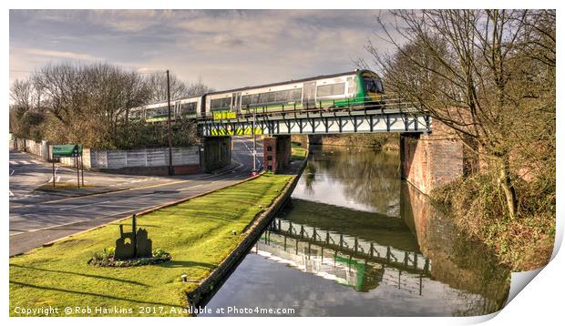 Train v Canal  Print by Rob Hawkins