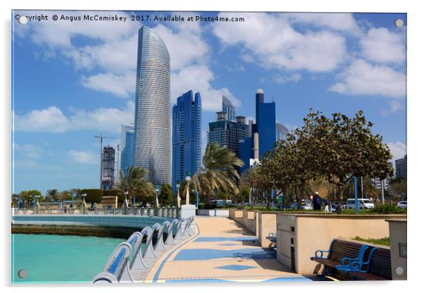 Corniche waterfront Abu Dhabi Acrylic by Angus McComiskey