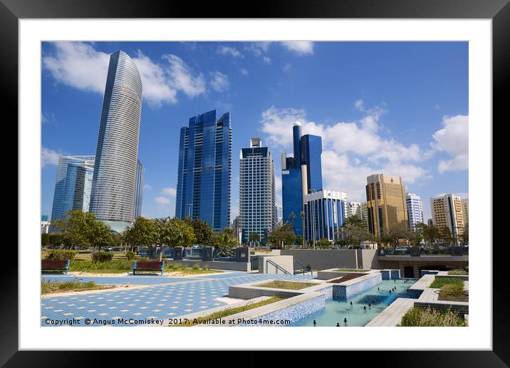Abu Dhabi skyline Framed Mounted Print by Angus McComiskey