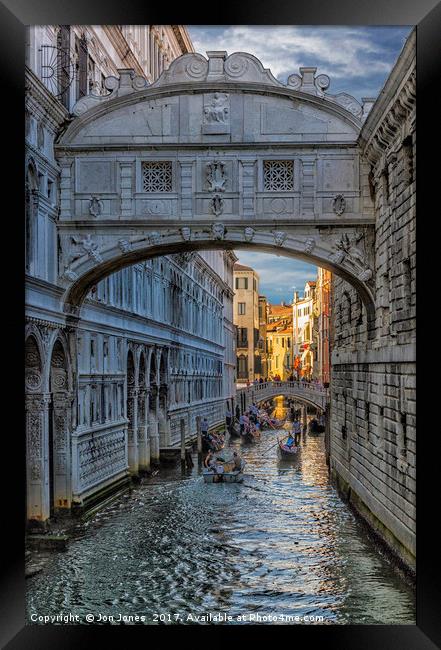 The Bridge of Sighs in Venice Framed Print by Jon Jones