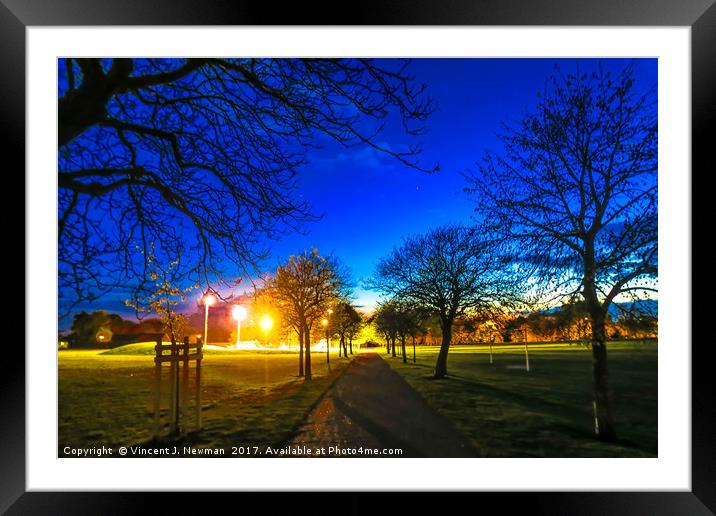 Eaton Park at Sunset, Norwich, U.K Framed Mounted Print by Vincent J. Newman