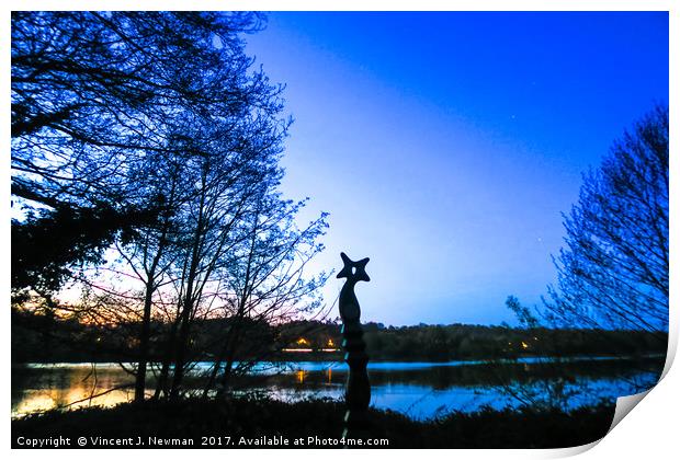 Sunset at Whitlingham Lake, Norwich, U.K  Print by Vincent J. Newman