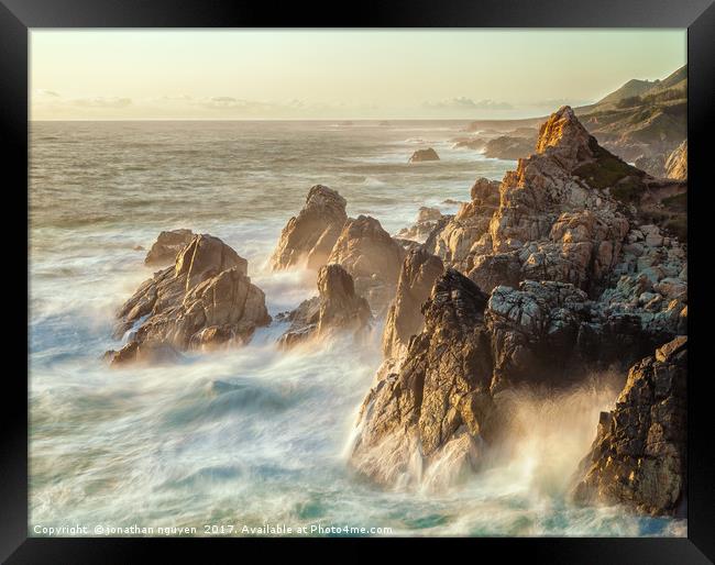 Evening At The Coast Framed Print by jonathan nguyen