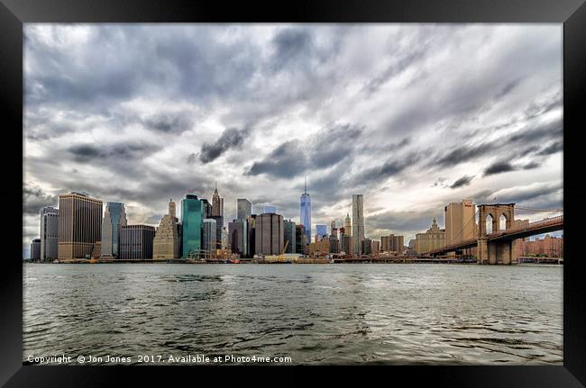 New York Skyline Framed Print by Jon Jones