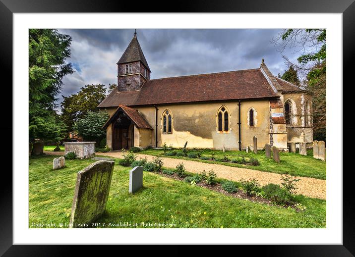 The Church of St Laurence in Tidmarsh Framed Mounted Print by Ian Lewis