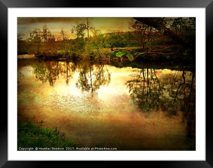 Meandering River. Framed Mounted Print by Heather Goodwin