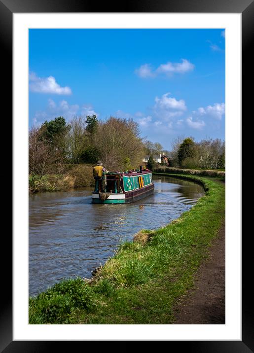 Cruising the canal Framed Mounted Print by Linda Cooke