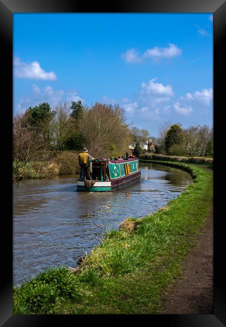 Cruising the canal Framed Print by Linda Cooke