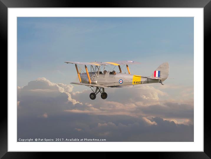 DH Tiger Moth - 'First Steps' Framed Mounted Print by Pat Speirs
