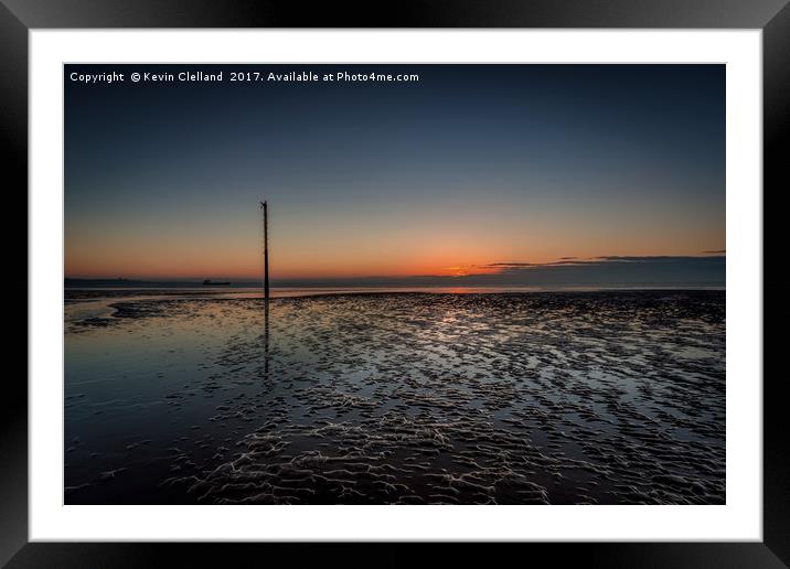 Crosby Beach as the sun sets Framed Mounted Print by Kevin Clelland