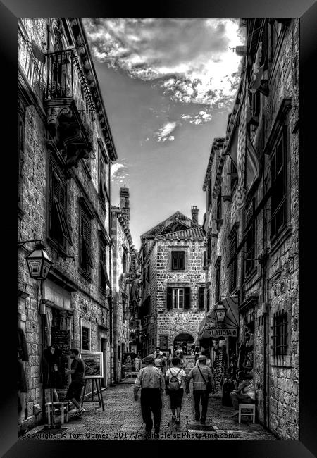 Exploring Dubrovnik - B&W Framed Print by Tom Gomez