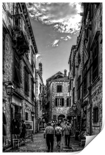 Exploring Dubrovnik - B&W Print by Tom Gomez
